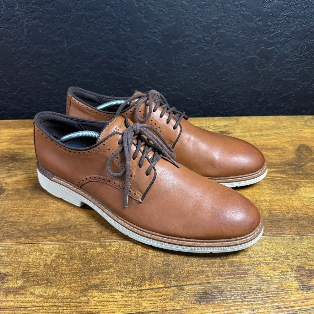 Cole Haan OriginalGrand C34125 Tan Leather Brogue Oxford Shoes Mens 11.5M